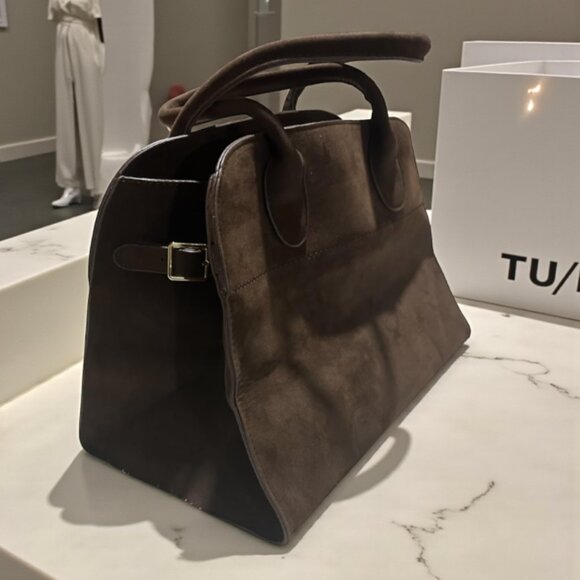 LUXE 4 LESS | Vegan Brown Suede Small Handbag, Style inspired by Margaux - Picture 2 of 6